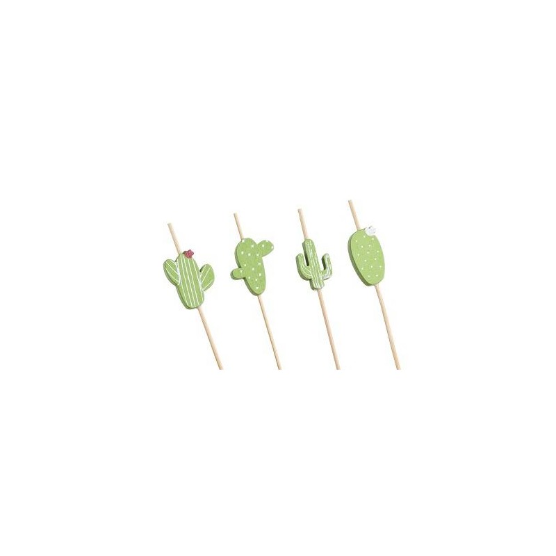 MORUNOS: BROCHETA PICK BAMBU CACTUS 12cm. (100Uds.) Ref.S2003