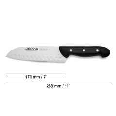 SERIE MAITRE: CUCHILLO SANTOKU ALVEOLADO 170mm Ref.151600