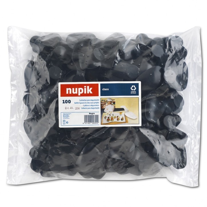 SPUMB: CUCHARA DEGUSTACION NEGRO (100uni.) Ref.101172