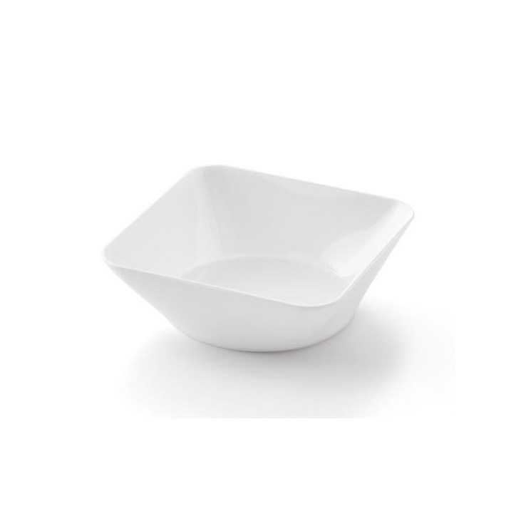 VAJILLA CATERING: WAVE - CUENCO PREMIUM - BLANCO - 107X107XH35mm. - REUTILIZABLE -(20uni.) Ref.01765