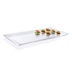 VAJILLA CATERING REUTILIZABLE: WAVE - BANDEJA PRESENTACION PREMIUM - BLANCO - 480X240cm. - (6uni.) - REUTILIZABLE - Ref.01767