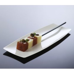 VAJILLA CATERING ARAVEN: BANDEJITA INDIVIDUAL 200X70mm. BLANCA (20uni.) Ref.01768