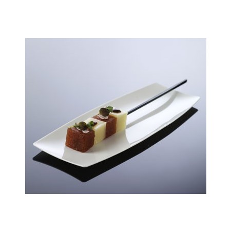 VAJILLA CATERING ARAVEN: BANDEJITA INDIVIDUAL 200X70mm. BLANCA (20uni.) Ref.01768