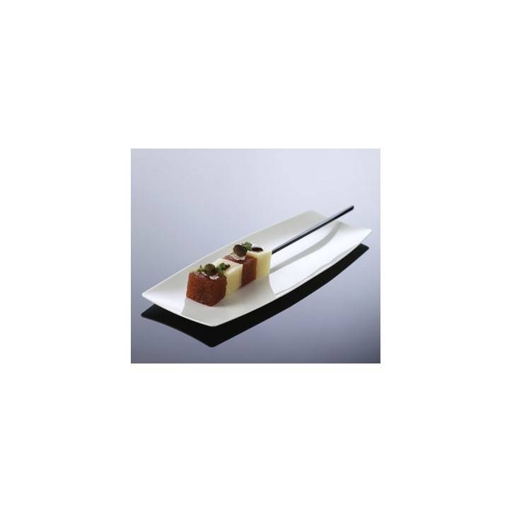 VAJILLA CATERING ARAVEN: BANDEJITA INDIVIDUAL 200X70mm. BLANCA (20uni.) Ref.01768