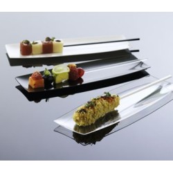 VAJILLA CATERING ARAVEN: BANDEJITA INDIVIDUAL 200X70mm. BLANCA (20uni.) Ref.01768