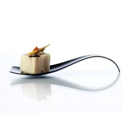 VAJILLA CATERING: WAVE - CUCHARITA PREMIUM - BLANCA - 121X42mm. - REUTILIZABLE - (50uni.) Ref.01769