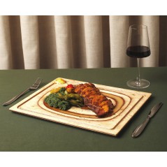 DE LA ROCA: BANDEJA PARA CARNE CON CANAL MADERA ABEDUL 360X290mm. Ref.MT3629b