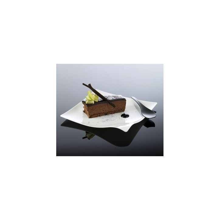 VAJILLA CATERING ARAVEN: PLATO INDIVIDUALmini. 80X80mm. NEGRO (25uni.) Ref.41762