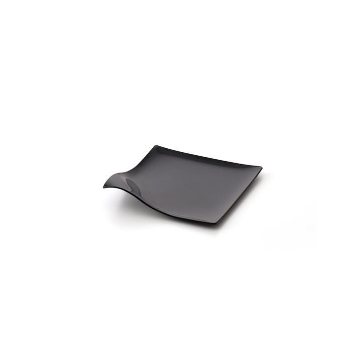 VAJILLA CATERING ARAVEN: PLATO INDIVIDUALmini. 80X80mm. NEGRO (25uni.) Ref.41762