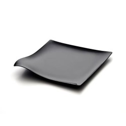 VAJILLA CATERING: WAVE - PLATO INDIVIDUAL PREMIUM - NEGRO- 127X127mm. - (20uni.) - REUTILIZABLE - Ref.41764