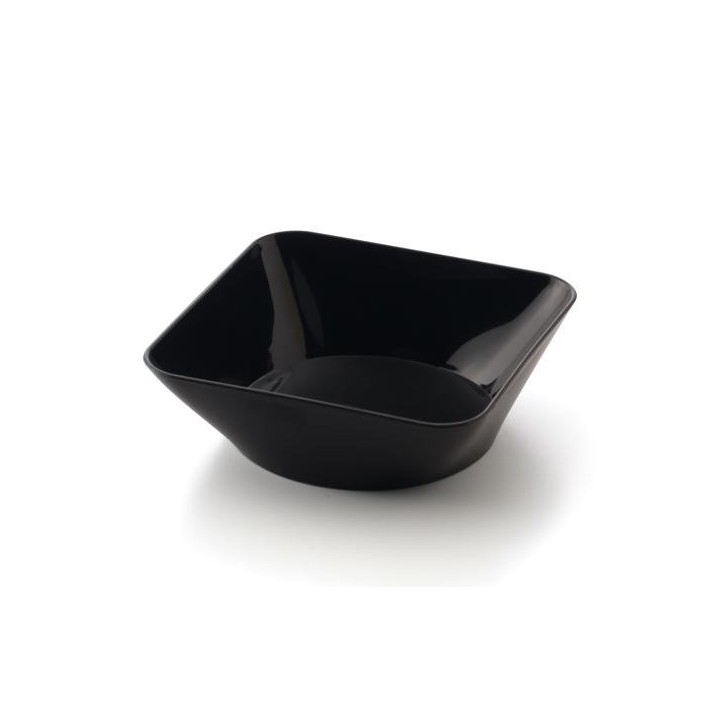 VAJILLA CATERING: WAVE - CUENCO PREMIUM - NEGRO - 107X107XH35mm. - REUTILIZABLE -(20uni.) Ref.41765