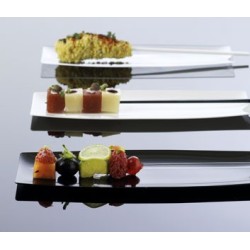 VAJILLA CATERING ARAVEN: BANDEJITA INDIVIDUAL 200X70mm. NEGRA (20uni.) Ref.41768