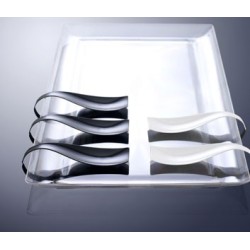 VAJILLA CATERING: WAVE - BANDEJA PRESENTACION PREMIUM - TRANSPARENTE - 480X240cm. - (6uni.) - REUTILIZABLE - - Ref.91767