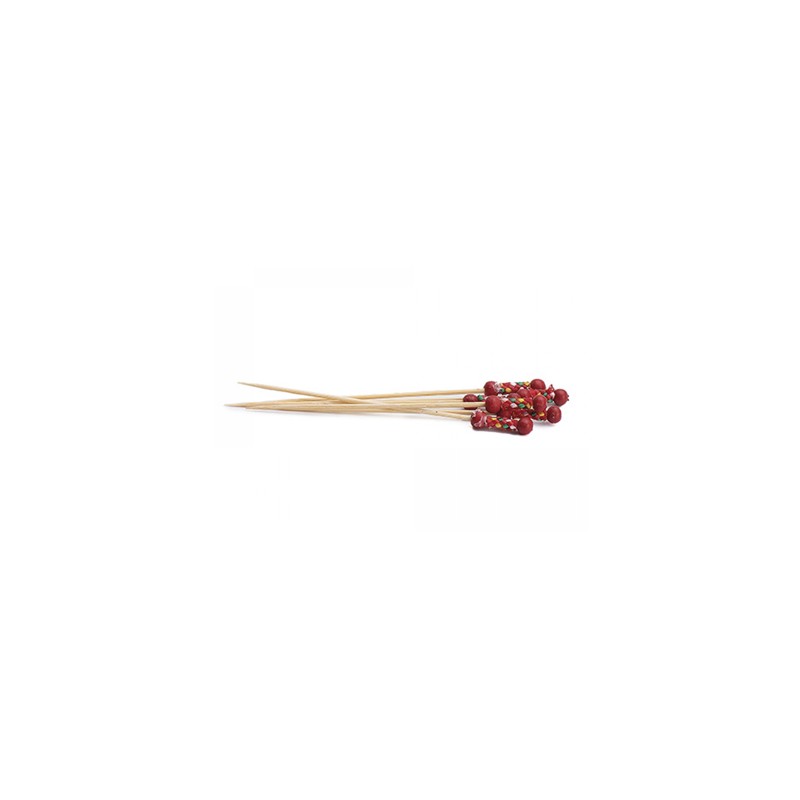 MORUNOS BETIK: BROCHETAS PICK COCTEL ROJA 12cm. (200uni.) Ref.1010129