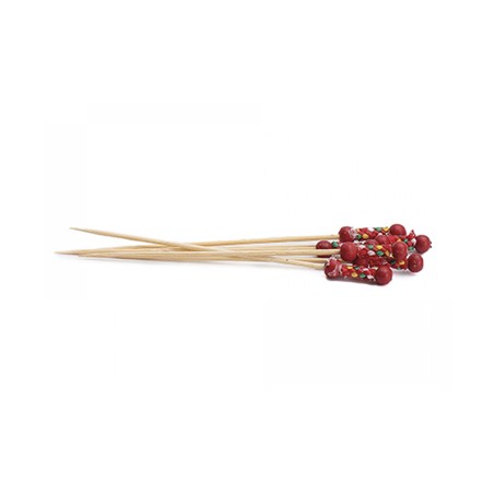 MORUNOS BETIK: BROCHETAS PICK COCTEL ROJA 12cm. (200uni.) Ref.1010129