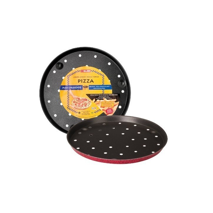 MOLDE PIZZA IBILI: ALUMINIO ANTIADHERENTE PERFORADO Ø24Cm. Ref.356124