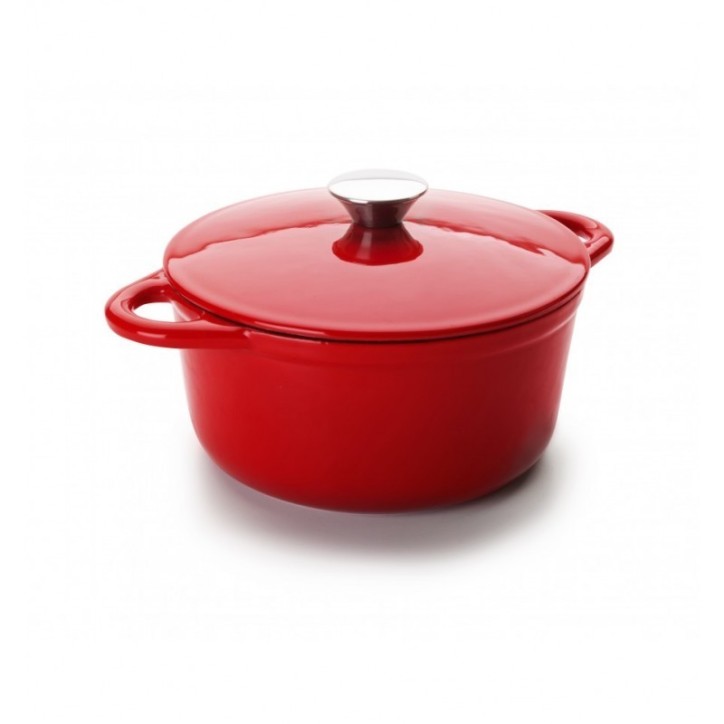 COCOTTE HIERRO FUNDIDO REDONDA ROJA Ø21Xh10cm. Ref.725921R