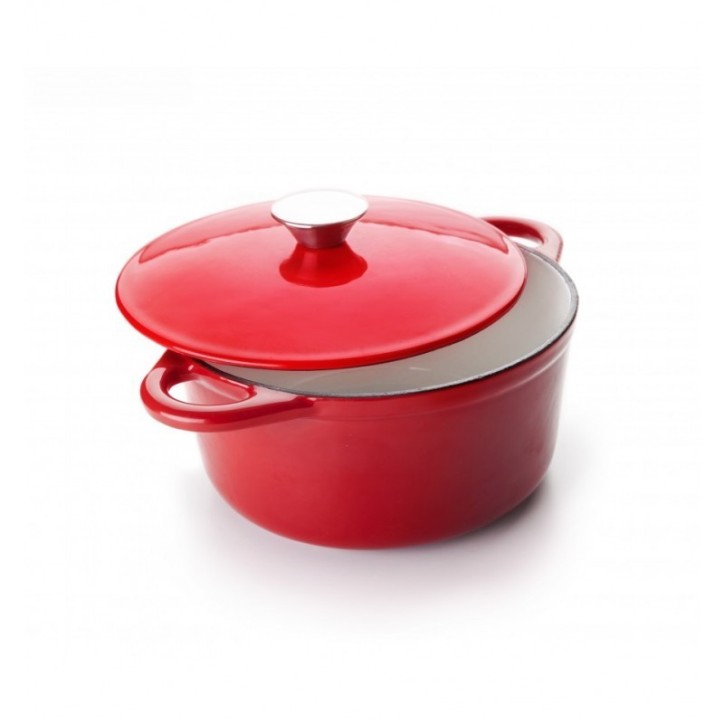 COCOTTE HIERRO FUNDIDO REDONDA ROJA Ø21Xh10cm. Ref.725921R