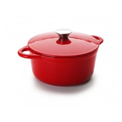 COCOTTE HIERRO FUNDIDO REDONDA ROJA Ø24Xh11 5cm. Ref.725924R