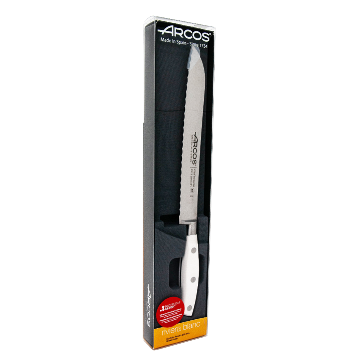 ARCOS SERIE RIVIERA BLANCO: CUCHILLO PANERO 200mm. FORJADO Ref.231324