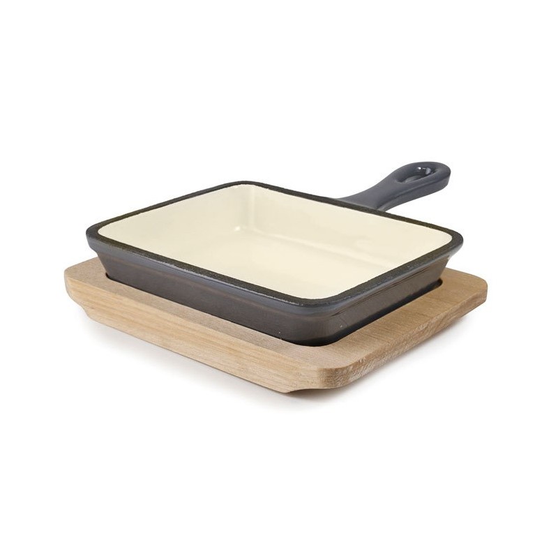 MINIATURA METAL: MAGMA GRILL LISO GREY   MADERA 12X10cm. Ref.25844