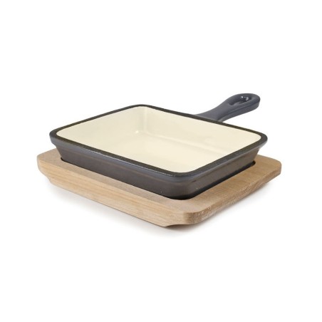 MINIATURA METAL: MAGMA GRILL LISO GREY   MADERA 12X10cm. Ref.25844