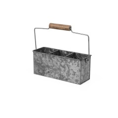 CADDY DE MESA: CAJA CON ASA MULTIUSOS GALVANIZADA 33X16 cm. Ref.P638003