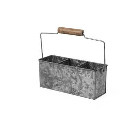 CADDY DE MESA: CAJA CON ASA MULTIUSOS GALVANIZADA 33X16 cm. Ref.P638003