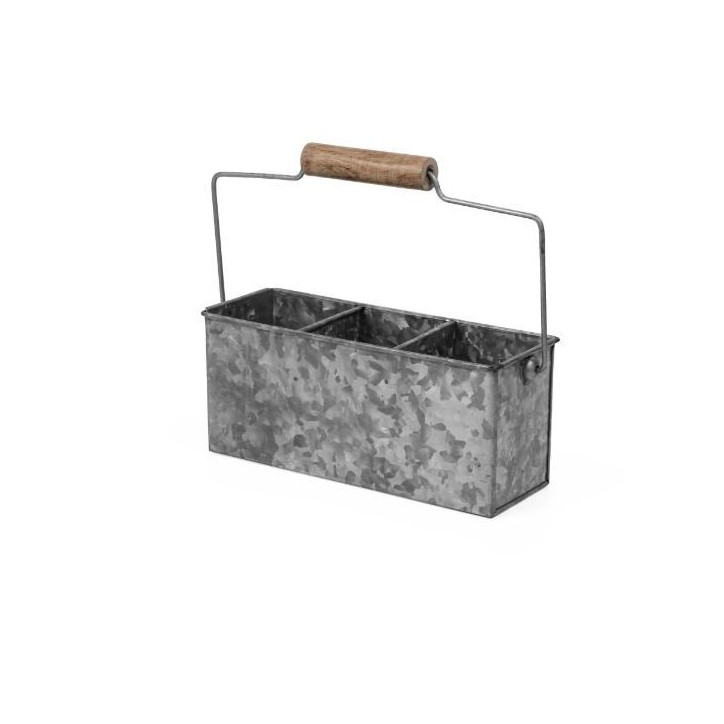 CADDY DE MESA: CAJA CON ASA MULTIUSOS GALVANIZADA 33X16 cm. Ref.P638003
