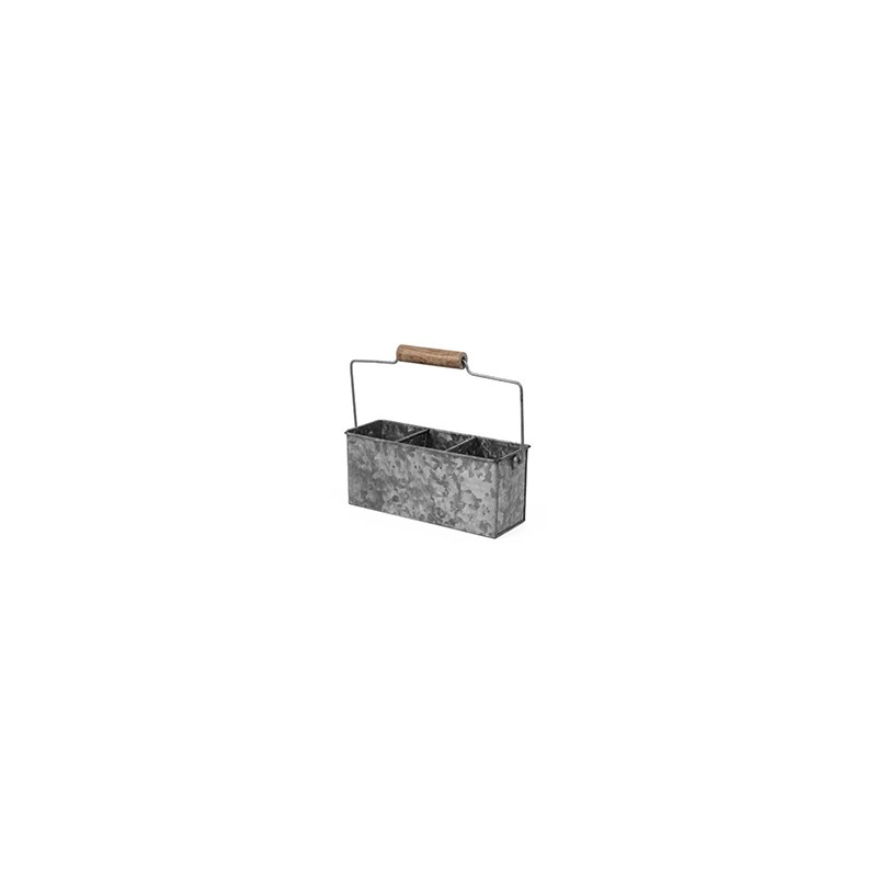 CADDY DE MESA: CAJA CON ASA MULTIUSOS GALVANIZADA 33X16 cm. Ref.P638003
