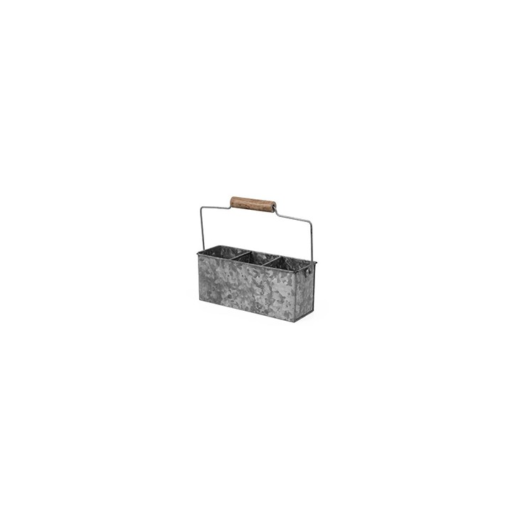 CADDY DE MESA: CAJA CON ASA MULTIUSOS GALVANIZADA 33X16 cm. Ref.P638003