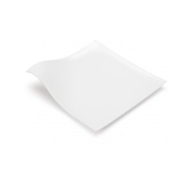 VAJILLA CATERING: WAVE - PLATO INDIVIDUAL PREMIUM - BLANCO - 127X127mm. - (20uni.) - REUTILIZABLE -Ref.01764