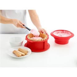 LEKUE: MOLDE SILICONA DESMONTABLE Ø23cm. CON PLATO CERAMICO Ref.2412323R011M017