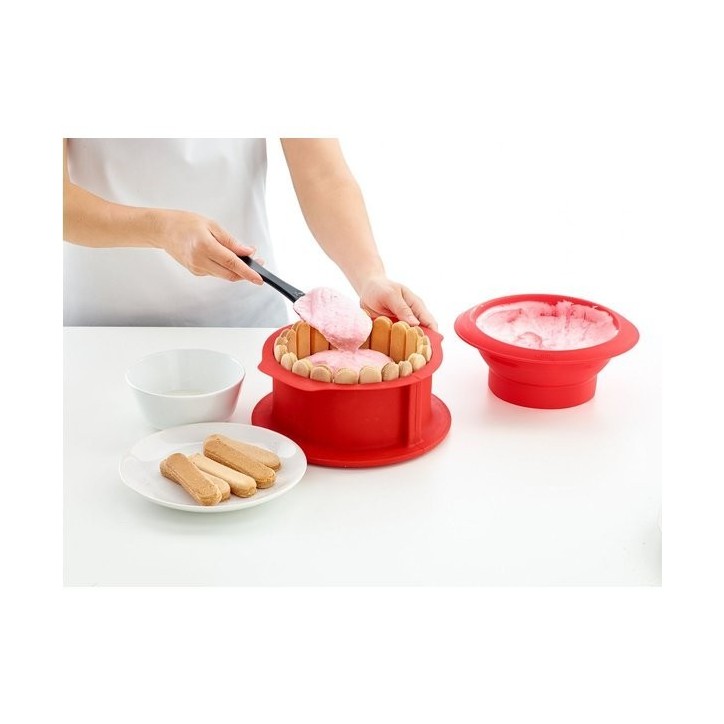 LEKUE: MOLDE SILICONA DESMONTABLE Ø23cm. CON PLATO CERAMICO Ref.2412323R011M017