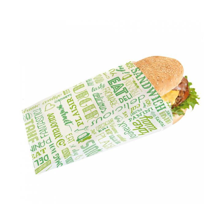 BOLSAS PAPEL: HAMBURGUESA PAPEL ANTIGRASA 12 7X18cm. (500Uds.) Ref.229.29