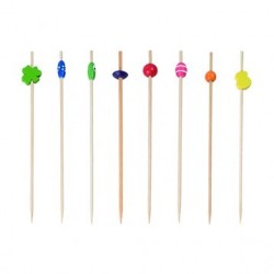 MORUNOS: PICKS DECORADOS 12cm. SURTIDOS BAMBU (100uni.) Ref.156.18