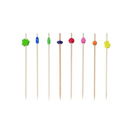 MORUNOS: PICKS DECORADOS 12cm. SURTIDOS BAMBU (100uni.) Ref.156.18