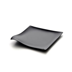 VAJILLA CATERING: WAVE - PLATO INDIVIDUAL PREMIUM - NEGRO- 127X127mm. - (20uni.) - REUTILIZABLE - Ref.41764