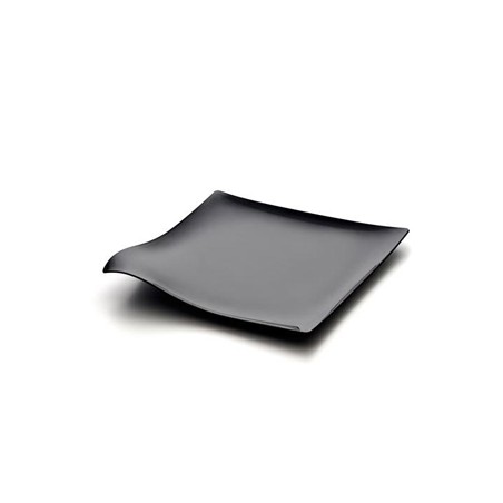 VAJILLA CATERING: WAVE - PLATO INDIVIDUAL PREMIUM - NEGRO- 127X127mm. - (20uni.) - REUTILIZABLE - Ref.41764