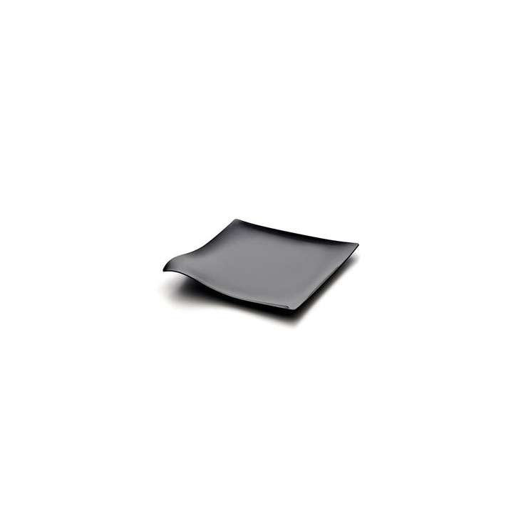 VAJILLA CATERING: WAVE - PLATO INDIVIDUAL PREMIUM - NEGRO- 127X127mm. - (20uni.) - REUTILIZABLE - Ref.41764