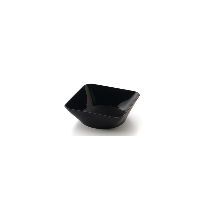 VAJILLA CATERING: WAVE - CUENCO PREMIUM - NEGRO - 107X107XH35mm. - REUTILIZABLE -(20uni.) Ref.41765