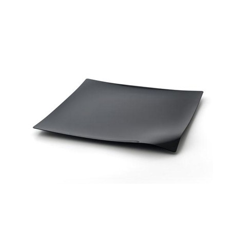 VAJILLA CATERING: WAVE - PLATO PRESENTACION PREMIUM - NEGRO- 280X280mm. - (12uni.) - REUTILIZABLE - Ref.41766