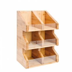 ORGANIZADOR: MADERA BAMBU 6 COMPARTIMENTOS 28X18Xh40cm. Ref.217.32