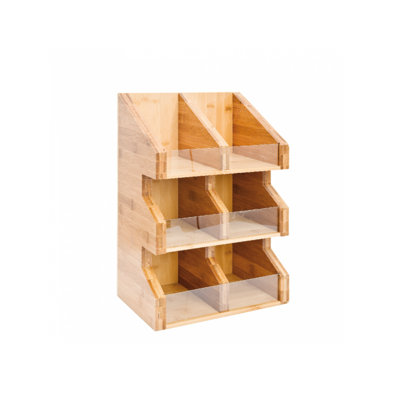 ORGANIZADOR: MADERA BAMBU 6 COMPARTIMENTOS 28X18Xh40cm. Ref.217.32