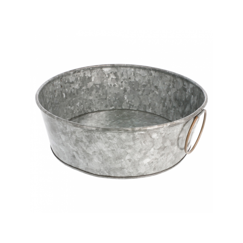 BANDEJA REDONDA ACERO GALVANIZADO Ø26Xh8cm. Ref.225.71