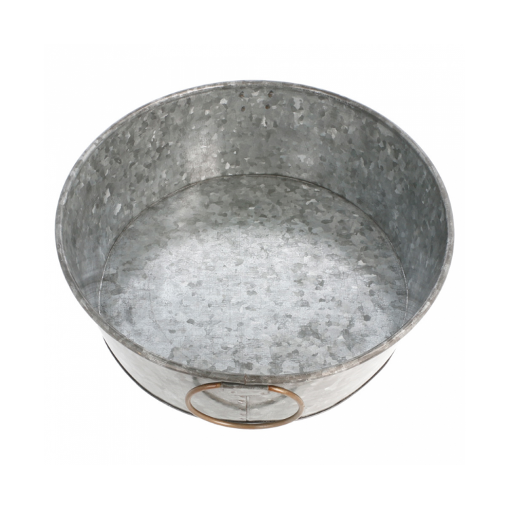 BANDEJA REDONDA ACERO GALVANIZADO Ø26Xh8cm. Ref.225.71