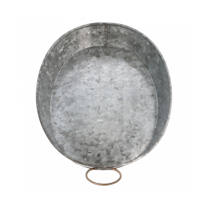 BANDEJA OVALADA ACERO GALVANIZADO Ø25 5X20 5Xh5cm. Ref.225.73