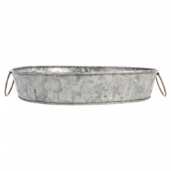 BANDEJA OVALADA ACERO GALVANIZADO Ø25 5X20 5Xh5cm. Ref.225.73