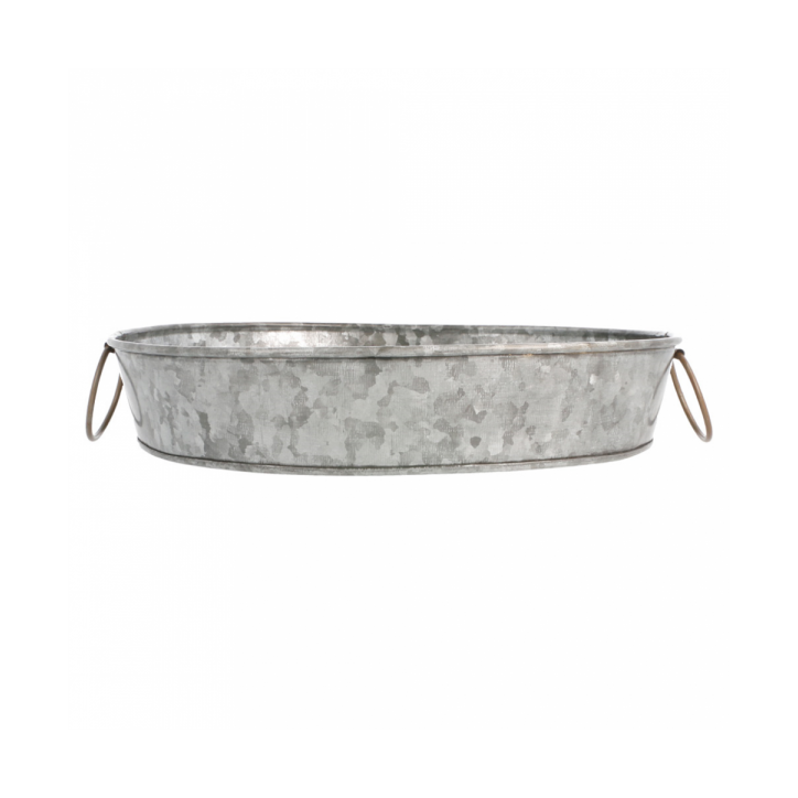 BANDEJA OVALADA ACERO GALVANIZADO Ø25 5X20 5Xh5cm. Ref.225.73