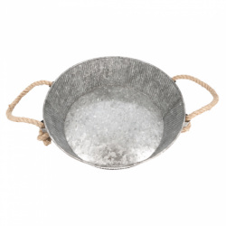 BANDEJA REDONDA ACERO GALVANIZADO CUERDA Ø35 5Xh11cm. Ref.225.75